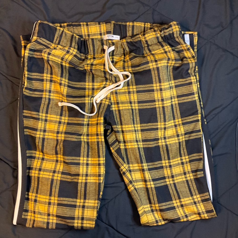 Yellow Flannel print joggers